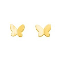 Boucles d oreilles papillon or jaune